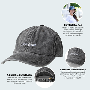Gorra de Béisbol 100% Algodón Lavado, Gorra de Béisbol Ajustable con Bordado BEACH LIFE para Hombre y Mujer - Product Image 2