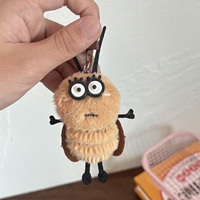 Porte-clés en peluche 3D souple, motif petite cafard de dessin animé mignon, pendentif créatif pour sac d'étudiant et sac à dos, cadeau, vente en gros, OEM, ODM