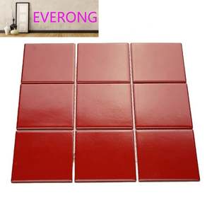 Carreaux de céramique <span class=keywords><strong>gris</strong></span> blanc rouge glacés mat 12x12 Carreaux de porcelaine pour salle de bain Carreaux de mur de style métro - Product Image 1