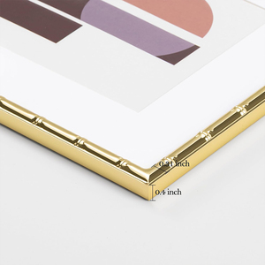 Metal Picture <strong>Frame</strong> with Bamboo <strong>Design</strong> Real Glass Photo <strong>Frames</strong> <strong>Wall</strong> Hanging or Tabletop Display - Product Image 5