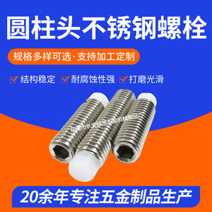 Yx Stainless Steel Hex <b>Socket</b> Head <b>Screws</b> M12 X 20 25 30 35 40 45 50 55 Cylindrical Head POM End For Automotive - Product Image 5