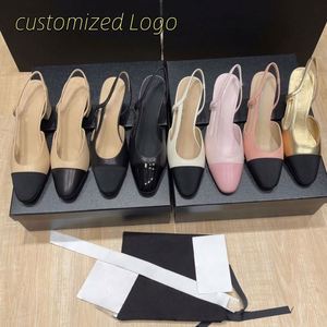 Luxury Designer Women Summer Genuine Leather Wedge Slingback Pumps Slip-on Closed Toe Mid Heeled Light Weight Sexy Barefoot - Product Image 2