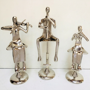 Jaffs Exports High Quality Silver <b>Figurative</b> Sculptures Set 3 Modern Aluminium Contemporary Artistic Tabletop Decor Handmade - Product Image 1