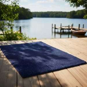 Alfombra para Exteriores Azul Oscuro de 5.9 Pies x 36 Pies, Impermeable, Antideslizante, Alfombra de Patio Rectangular de Color Sólido, Alfombra de Polipropileno - Product Image 2