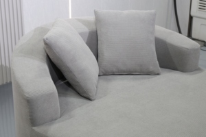 Sofá Individual, Y02 Sofá Cama Redondo Minimalista con Cubierta de Cuero PU para Oficina y Vestíbulo de Hotel, Reclinable Ajustable para Apartamento - Product Image 5