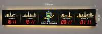 Jam Dinding Digital LED Multi Kota dengan Zona Waktu Dunia untuk Kantor, Hotel, dan Lobi