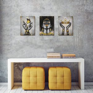 Venta al por Mayor <span class=keywords><strong>de</strong></span> 3 Paneles con Impresiones <span class=keywords><strong>de</strong></span> Arte Africano en Negro, Decoración <span class=keywords><strong>de</strong></span> Pared para el Hogar, Cuadro Pintado a Mano, Retrato <span class=keywords><strong>de</strong></span> Mujer Africana sobre Lienzo - Product Image 4
