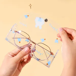 Bande dessinée Animal mignon voyage femmes Transparent PVC plastique lunettes de vue sac étui de Protection support boîte de transport accessoires de lunettes