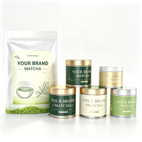 Thé Matcha en poudre de qualité cérémonielle à marque privée, sachets de 30g, 50g, 100g, poudre de thé vert Matcha