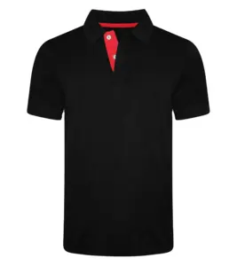 Baumwolle Polo Shirt Großhandel, neue Polo Shirt Herren Polo Shirt halbe Ärmel mit benutzer definierten Druck Stickerei schwarz rot Kontrast