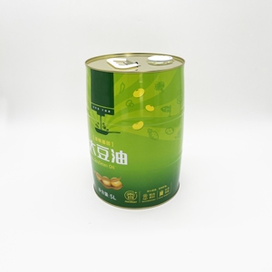 Large Capacity 5L Tinplate <b>Drum</b> Shape Olive <b>Oil</b> Peanut <b>Oil</b> Cans for Storage Canned Food Pet Food & Cookies with Customized Logo - Product Image 3