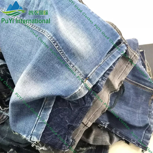 Vente en gros de déchets textiles jeans vêtements d'occasion vêtements vintage premium de seconde main jeans - Product Image 5