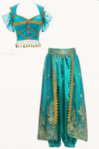 Disfraces <span class=keywords><strong>de</strong></span> Manga Larga Para Mujer Para Halloween Danza Bollywood Cosplay <span class=keywords><strong>Princesa</strong></span> Jasmine <span class=keywords><strong>de</strong></span> Aladdín Actuación Película - Product Image 5