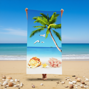 Asciugamano da spiaggia Buonic 70x140 cm con design tropicale stampato per l'uso estivo in spiaggia - Product Image 2