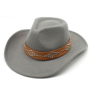 Wholesale Autumn and <b>Winter</b> Wool Felt <b>Hat</b> Western Cowboy <b>Hat</b> for <b>Men</b> and Women - Product Image 3