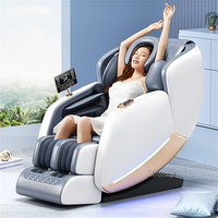 Fauteuil de massage 4D avec chauffage par vibrations Shiatsu et masseur de pieds Fauteuil de massage à coussin gonflable pour tout le corps