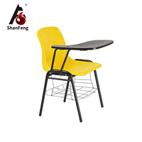 Table pliante moderne en plastique pour étude, conférence, chaises empilables pour l'école, structure en acier monobloc ou salle de classe universitaire