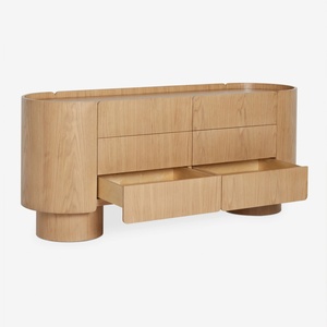 Commode d'angle de style européen, grande armoire de rangement en bois avec 6 tiroirs pour chambre à coucher - Product Image 2