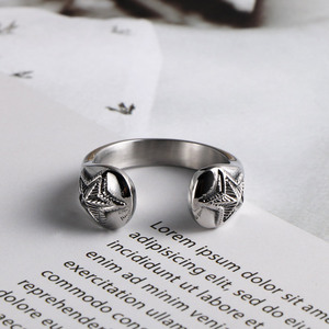Star Patterned Open <b>Titanium</b> Steel <b>Ring</b> Unisex Fashion Jewelry SA965 - Product Image 3