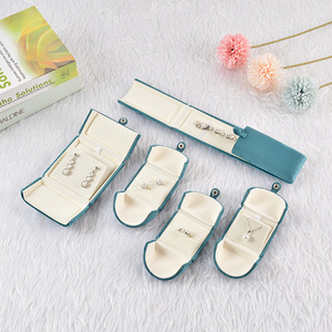 กล่องเครื่องประดับกำมะหยี่สีน้ำเงินนกยูงราชวงศ์กล่องของขวัญสุดหรูสำหรับผู้ชายและผู้หญิงสำหรับใส่แหวนสร้อยข้อมือกระดุมข้อมือและเครื่องประดับสุดหรู - Product Image 2