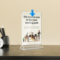 Support de signalisation en acrylique en forme de L personnalisé, présentoir incliné transparent pour menu de restaurant, liste de prix de vente au détail, promotion