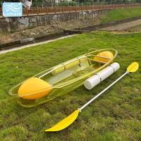Kayak transparent Color Crystal avec siège, sac flottant latéral et pagaie double pour la plage, vente en gros de Chine Lumark Incassable