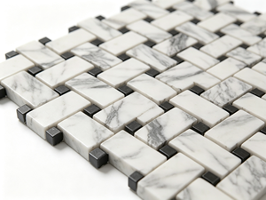 Mosaico de Mármol Blanco Calacatta 12x12 Pulido, Contemporáneo, Impermeable, para Piso de Baño - Product Image 4