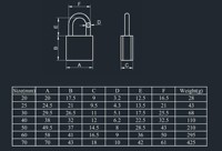 Cadenas en laiton de type moyen 20-70 mm Haute sécurité Bonne qualité Cadenas en laiton bon marché Échantillon gratuit