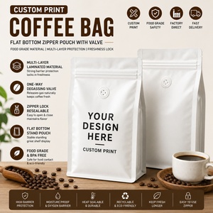 Bolsa de Plástico Personalizada para Alimentos, Impresión en Blanco, Fondo Plano, Pequeña, Laminada, con Cierre de Aluminio - Product Image 1