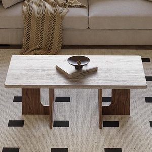 Wabi-Sabi Solid Wood Cave Stone Tea <strong>Table</strong> Modern Marble Square Walnut <strong>Coffee</strong> <strong>Table</strong> <strong>Rectangle</strong> 1.3*0.7M - Product Image 5