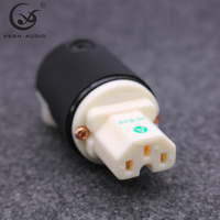 Prises d'alimentation CA YIVO HIFI Audio 15A 250V, plaqué laiton or ou cuivre rouge, 3 broches, connecteur d'alimentation IEC mâle/femelle, prise jack