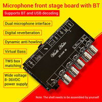 WUZHI AUDIO DAM H1 Karaoke Reverb Board Dispositivo de efecto de escenario frontal Mac Micrófono KTV Cantando con BT USB Módulo de sonido de decodificación
