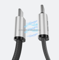 Câble de données magnétique double Type-C 240W à charge rapide, transmission 80G, projection d'écran, 18CM, conducteur en cuivre pur tressé
