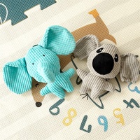 Jouet en peluche couineur pour animaux de compagnie en velours côtelé, motifs cochon, éléphant, koala, avec logo personnalisé, marque privée, jouet à mâcher durable pour chiots, vente en gros d'usine