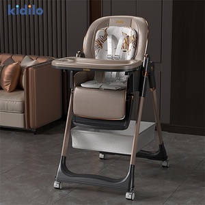Chaise haute multifonctionnelle Kidilo pour bébé, gris/noir/orange, siège domestique convertible assis/déclinable, compatible avec les sièges <span class=keywords><strong>auto</strong></span> OLIVER - Product Image 4