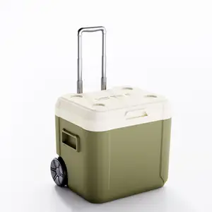 52L White Rotomolded Ice Cooler Box Ice Chilly Chest For Food Cold Storage Box