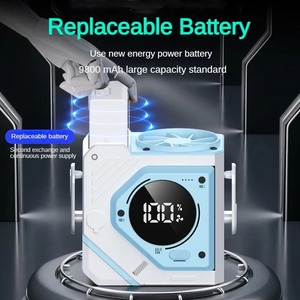 Ventilateur portable à fixation lombaire pour extérieur avec batterie remplaçable, autonomie illimitée, ventilateur de cou multifonctionnel avec batterie externe et lumière - Product Image 4