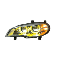 Pièces automobiles SJC pour BMW X5 E70 2008-2013, phare jaune et blanc DRL, double couleur, yeux d'ange, système d'éclairage de phare entièrement LED