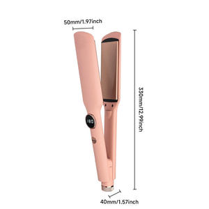 230 °   Lisseur de cheveux professionnel en céramique avec chauffage PTC, fer à lisser avec écran LED, couleur rose - Product Image 2