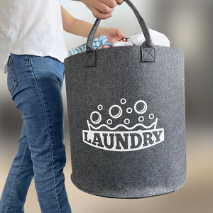 <span class=keywords><strong>Panier</strong></span> à linge minimaliste en feutre |   <span class=keywords><strong>Panier</strong></span> à linge écologique avec côtés hauts - Product Image 4