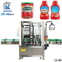 Machine de remplissage automatique à piston horizontal à double tête pour bouteilles de ketchup et de purée de tomates, solution de ligne de production chinoise