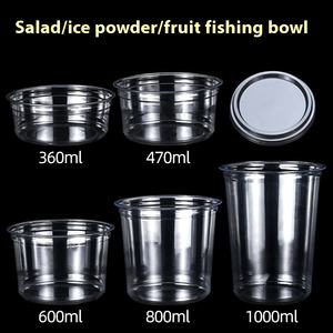 320/450/500/550/800/1000ML Descartável Personalizado Sobremesa De Plástico Comida Fruta Tigela Transparente Salada Smoothie <span class=keywords><strong>Pet</strong></span> Cup Com Tampa - Product Image 5