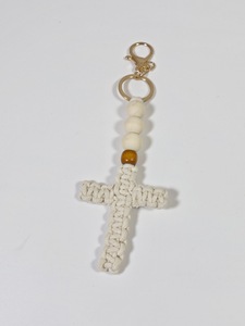 <span class=keywords><strong>Porte</strong></span>-clés en <span class=keywords><strong>macramé</strong></span> en forme de croix, <span class=keywords><strong>porte</strong></span>-clés Jésus, accessoires de voiture chrétiens, <span class=keywords><strong>porte</strong></span>-clés en croix douce fait à la main, décoration bohème pour femmes et hommes, cadeaux - Product Image 5