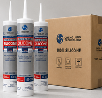 Qking Mastic silicone neutre transparent non acétique pour verre automobile, adhésif monocomposant translucide pour la construction
