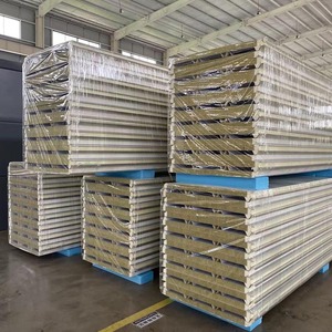 Panneau sandwich en laine de roche ignifuge pour système d'isolation des murs et des toits des entrepôts et ateliers à structure en <span class=keywords><strong>acier</strong></span> industrielle - Product Image 5
