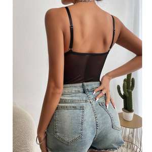 Однотонный комбинезон с кружевными бретелями, сексуальный уличный стиль, облегающий силуэт, длина до колена, для анального секса, весна - Product Image 5