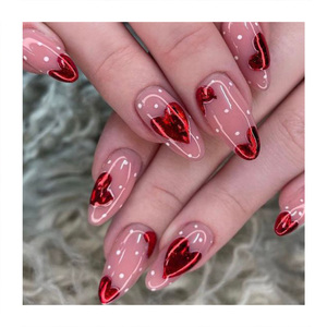 Offre Spéciale fait à la main acrylique cercueil <span class=keywords><strong>faux</strong></span> ongles <span class=keywords><strong>Saint</strong></span> <span class=keywords><strong>Valentin</strong></span> répétable conception de luxe <span class=keywords><strong>faux</strong></span> ongles Logo personnalisé presse sur les ongles - Product Image 6