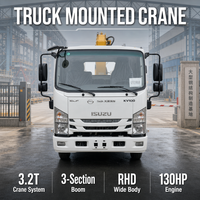 Camion grue 4x2 3.2T avec grue télescopique de 9,5 m de hauteur de levage, moteur Euro VI de 130 CV pour les services de sauvetage routier
