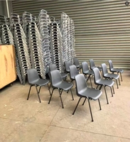 Chaises d'étudiant individuelles en plastique, meubles de bureau et de salle à manger durables et empilables, vente en gros à prix réduit