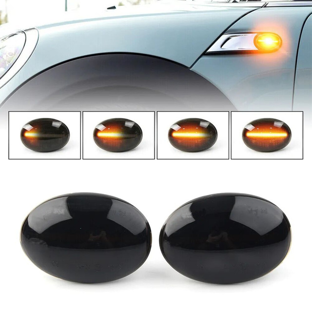 Mini LED Side Marker Lights L082 Black ABS For Mini Cooper R55 R56 R57 R58 R59 Retrofit Upgrade
